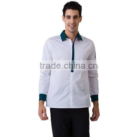 Wholesale Chef Uniforms men'srestaurant waiter long sleeve work shirt
