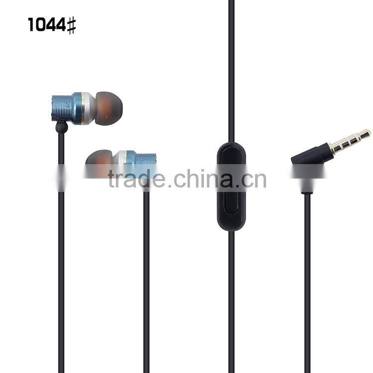 SNHALSAR mobile phone accessories, metal earphones with microphone, In-ear Headset