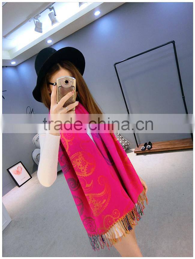 HIgh quality elegant embroidery scarf and shawl 2016