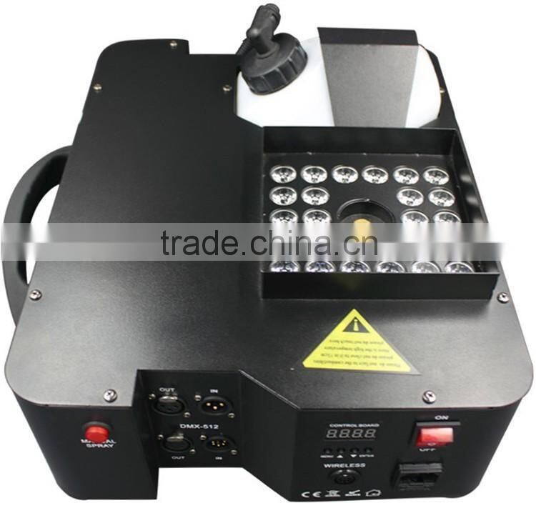 Up Spraying Pyro Vertical 3in1 RGB 24*3w LED Fog Machine 1500w DJ Geyser RGB