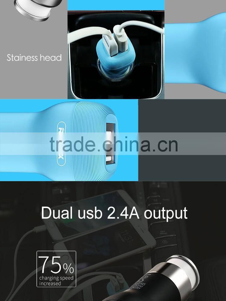 Remax 2 usb car charger for all types mobile phone