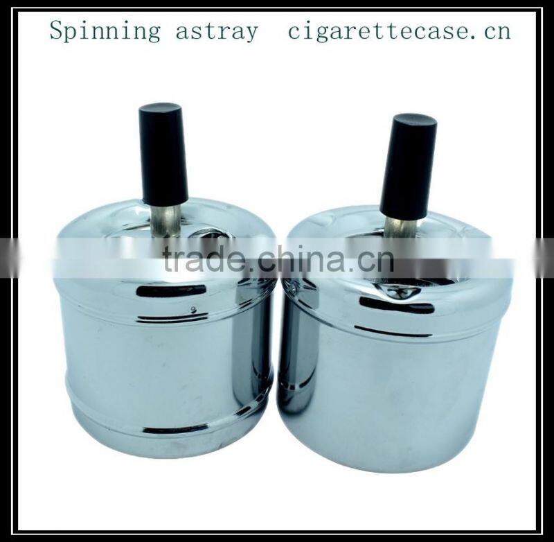 Metal spinning ashtray Dia 8cm cover plated botton painting