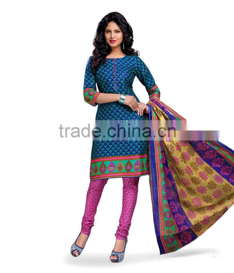 blue indian printed dress