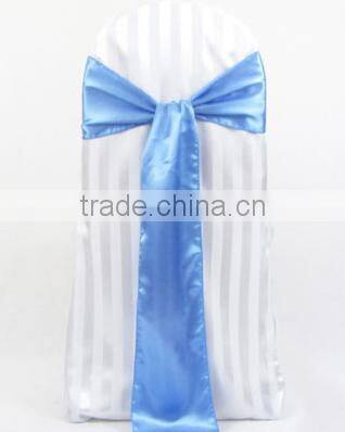 Royal blue satin chair sashes for wedding