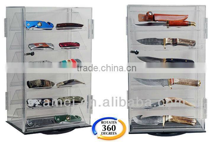 exquisite half round crystal acrylic knife display stand