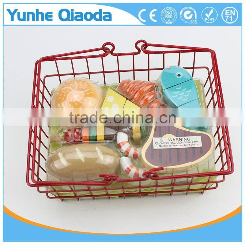 wooden food lunch basket set for years of play wooden 9 piece food basket