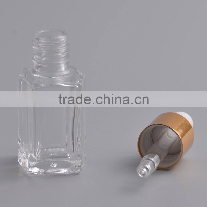 top quality glass essential oil bottle with aluminum dropper cap