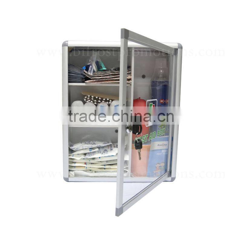 Office Aluminum First Aid Kit Wall Mounted Metal First Aid Box