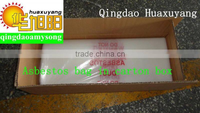 Asbestos Bag , clear , red printing