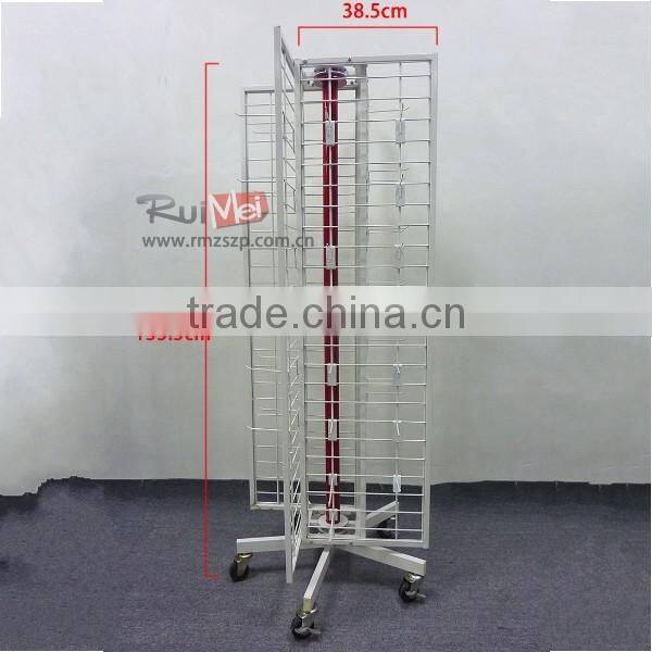 4 sides rotating floor-standing grid mesh display