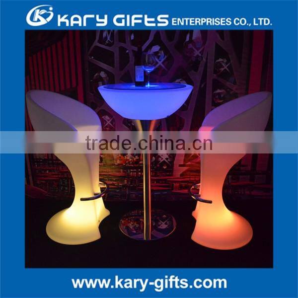 Strong aluminum alloy bar furniture led cocktail bar table
