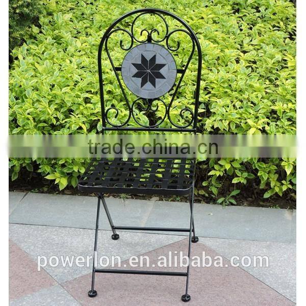 Mosaic bistro set golden brown KD table folds up chair