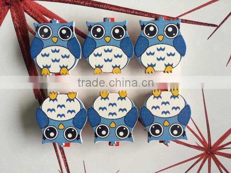 wooden decoration wooden pegs,decoration clips owls pegs gifts