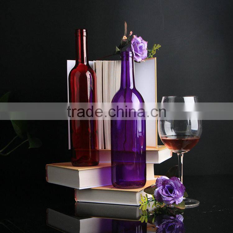 Factory selling Welcome OEM Good Quality red glass wine bottles