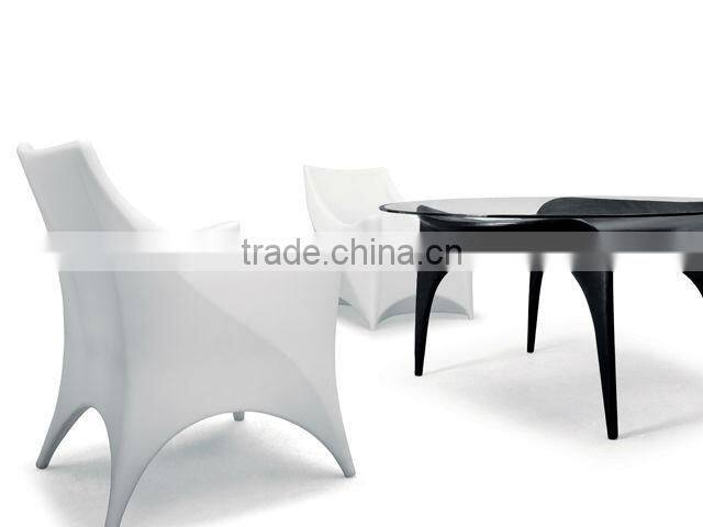 Colorful Plastic Table with Glass Top LGL66-9346