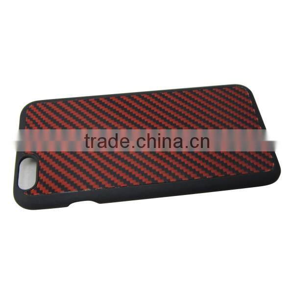 Red carbon fiber PC bottom protective case, 100% carbon fiber for iPhone 6 case