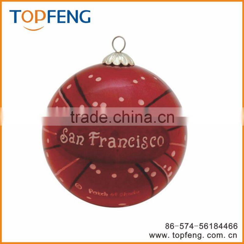 2016 hot design glass christmas painting ball/hanging glass ball/hanging glass ball