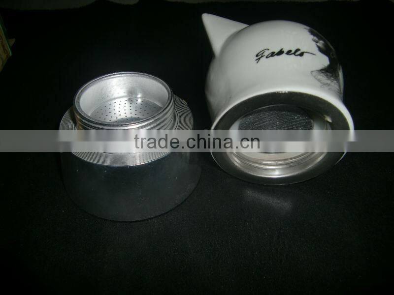 Drinkware 500ml white logo printing porcelain coffee pot set with holder