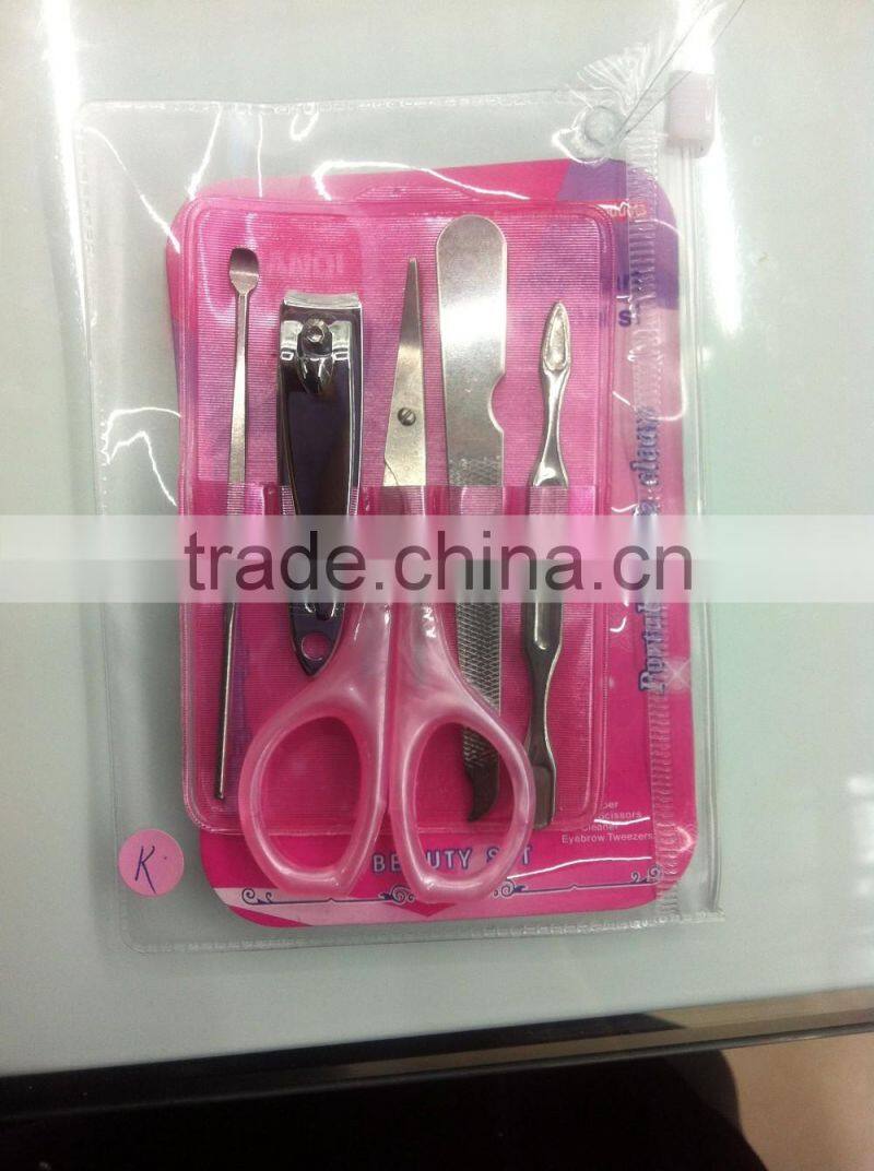 2016 cheapest Hot sale manicure set nail clipper &pedicure set with pvc bag
