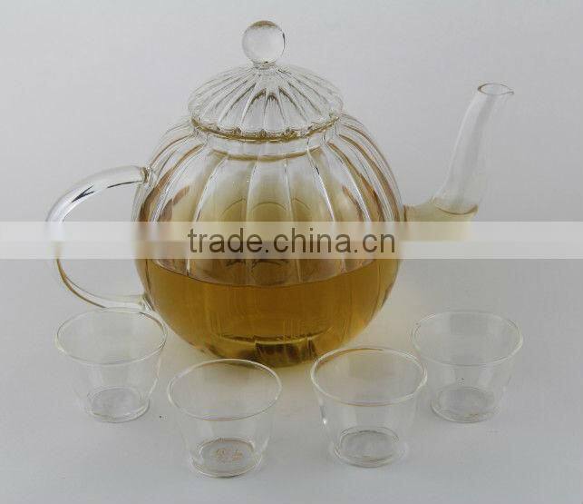 Handmade Borosilicate Clear Glass teapot With Stainless Steel Filter And Lid Glass