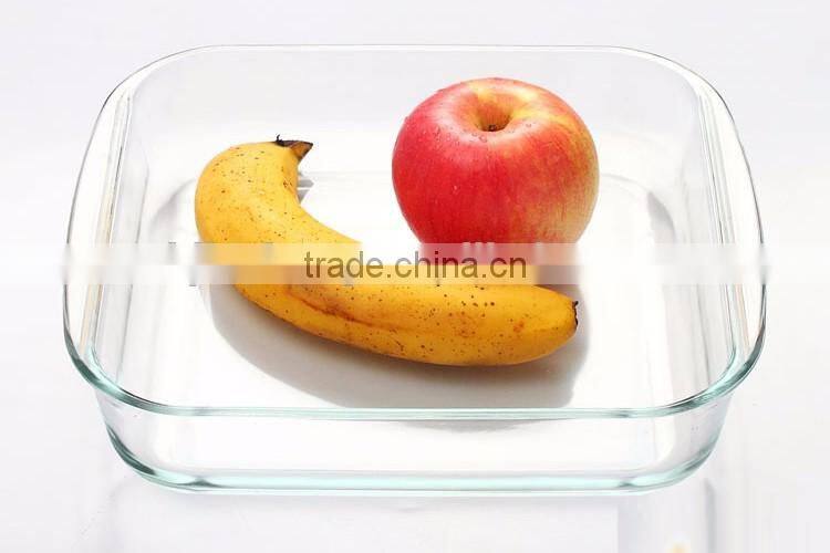 square high borosilicate glass baking tray for microwave