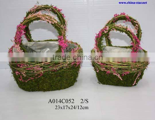 moss flower planter basket