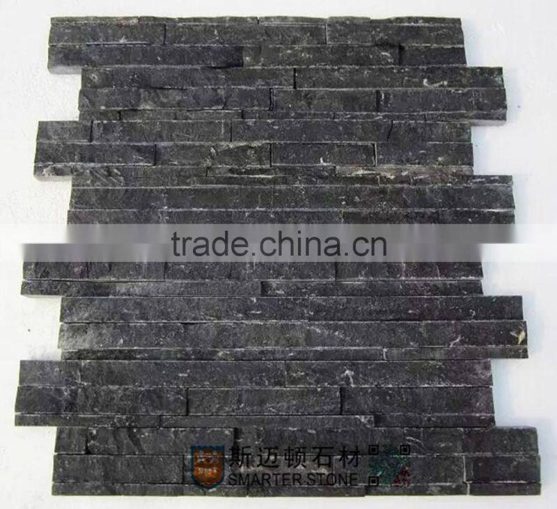 Black color limestone wholesale in culture stone shape