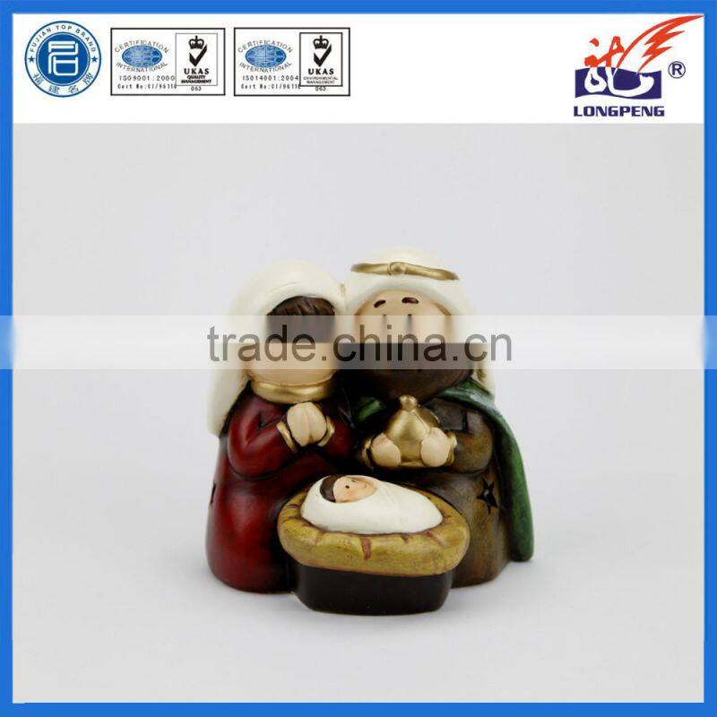 Ceramic Religious Cartoon Holy Family for Christmas decoration