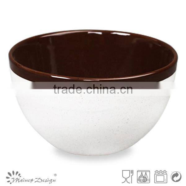 two tone color glazed stoneware bowl