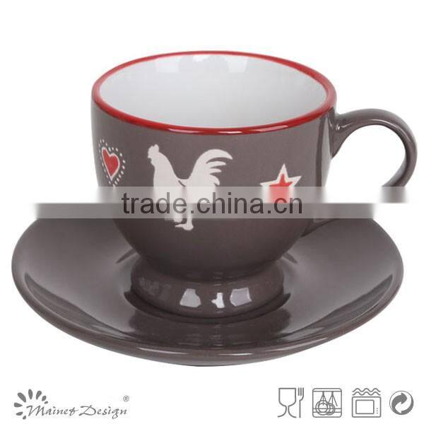 wholesale ceramic chicken tea cup and saucer