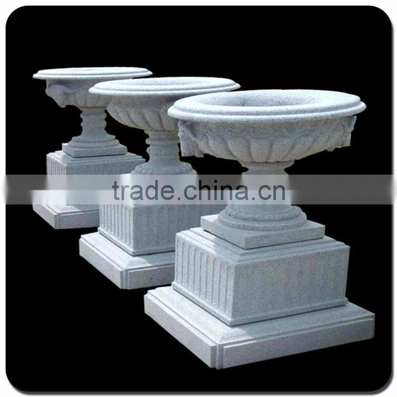 Cheap hand carving landscaping granite stone flowerpot for garden