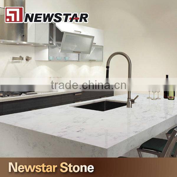 Eco stone countertops volakas quartz countertop white with sink cutout