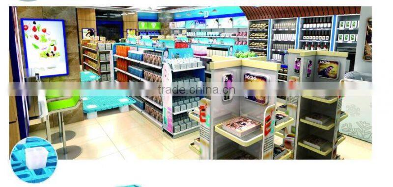 Professional Plastic Supermarket Trolley with mute wheels