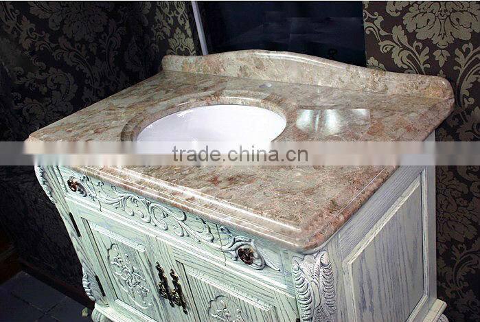 French New Style Bathroom Vanities,White Gloss Mirror Cabinet,Hand Carved Vanity For Bathroom(BF08-4072)