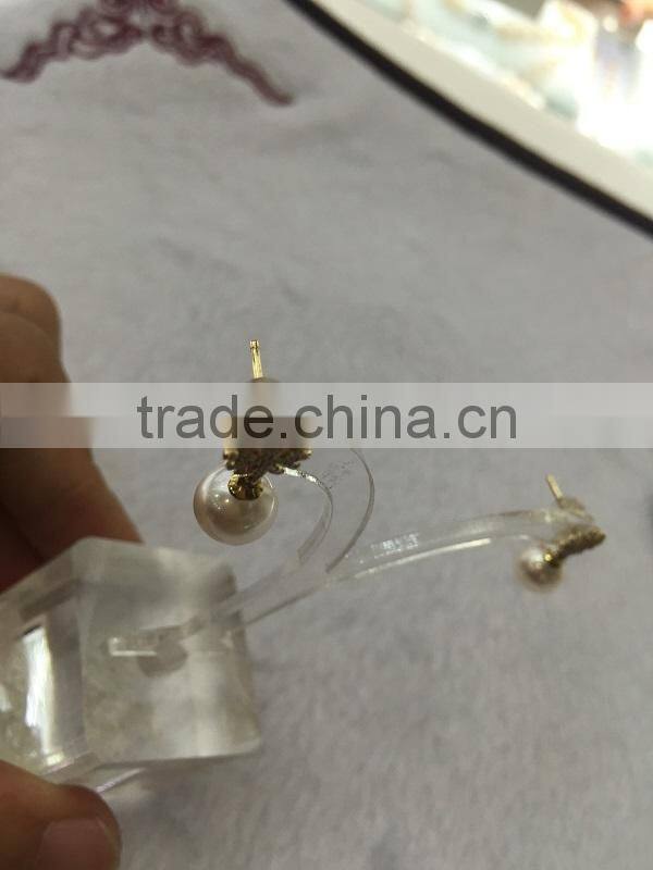 cheap 14k gold 8.5-9 mm white akoya pearl earrings