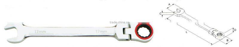 One Way Flexible 72 Teeth Ratchet Handle Wrench