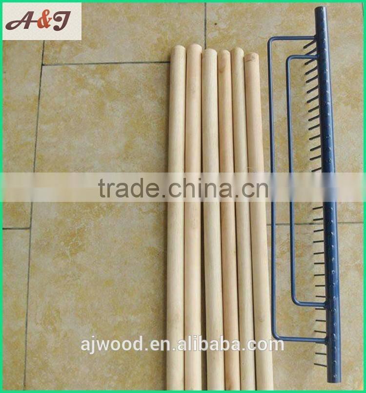 32 teeth metal rake natural wooden garden rake handle