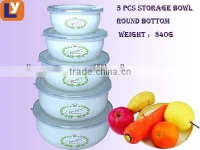 Special decor enamel storage bowl set with round bottom