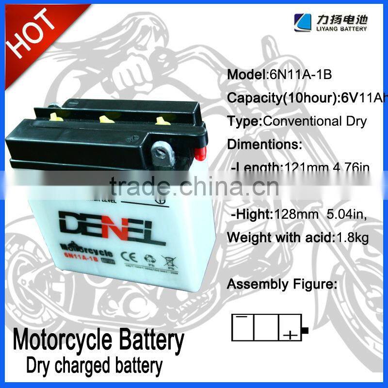 6N11A-1B battery for 70cc motorcycle engine parts