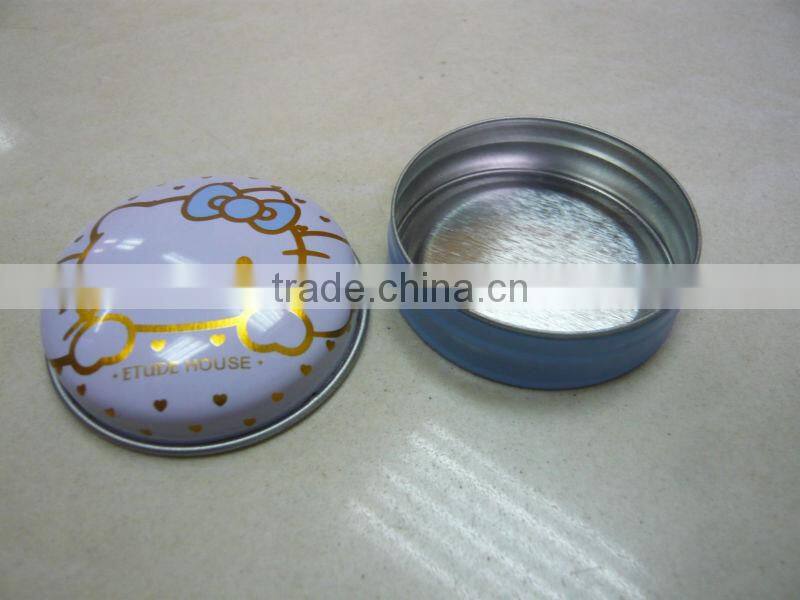 Small oval tin candle can