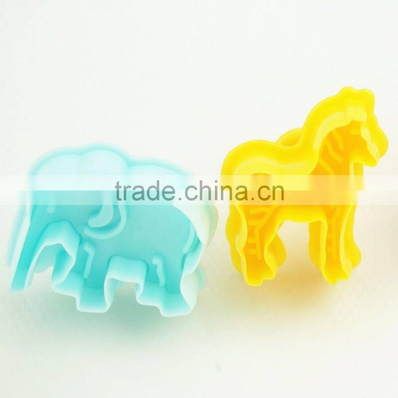 47047 4pcs Impressions animal horse elephant dear Fondant Mould Silicone Fondant Tools