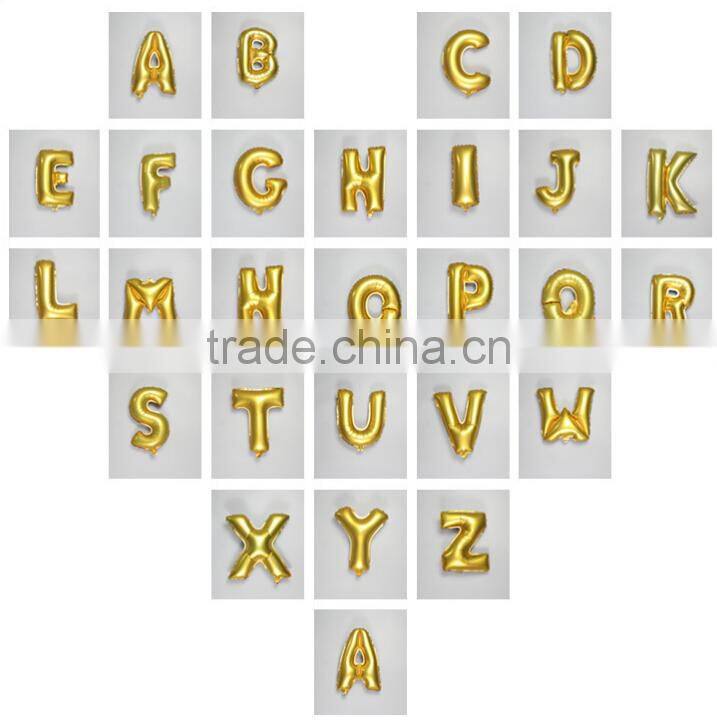 16 inch helium Inflatable Foil Balloons party Decoration gold foil/aluminum balloon
