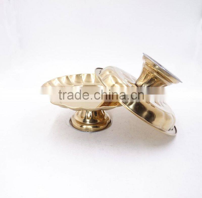 Elegant dry fruit tray /Plate with metal Base for tableware decoration