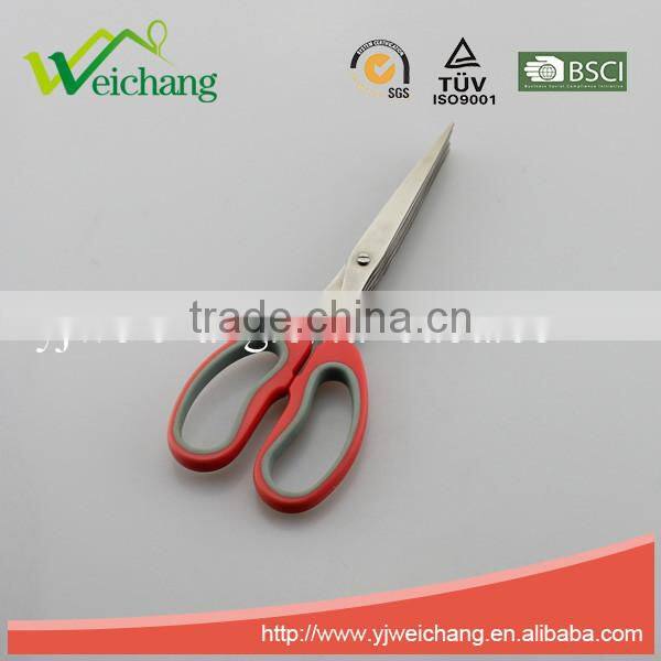WCJ719 5 Layer scissors Straight Stainless Steel Precision 5 Blade Scissors Stainless Steel chopped green onion Scissors
