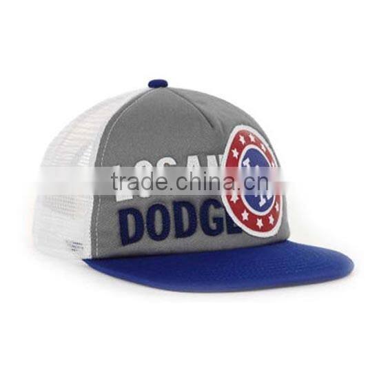 5 Panels Embroidered Patch Flat Brim Trucker cap / hat