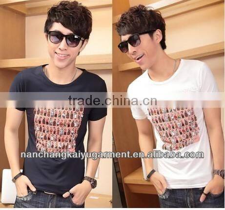 Summer Men's Korean Style Short Sleeve Graffiti Personalized Printing T-shirt