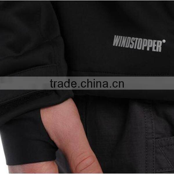 High quality black color waterproof men softshell jacket