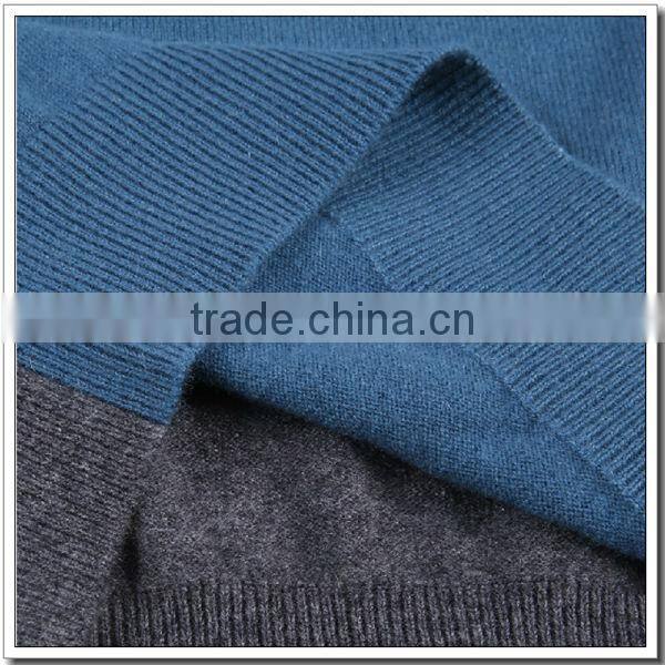 Men's knitted contrast color cashmere pullover sweater