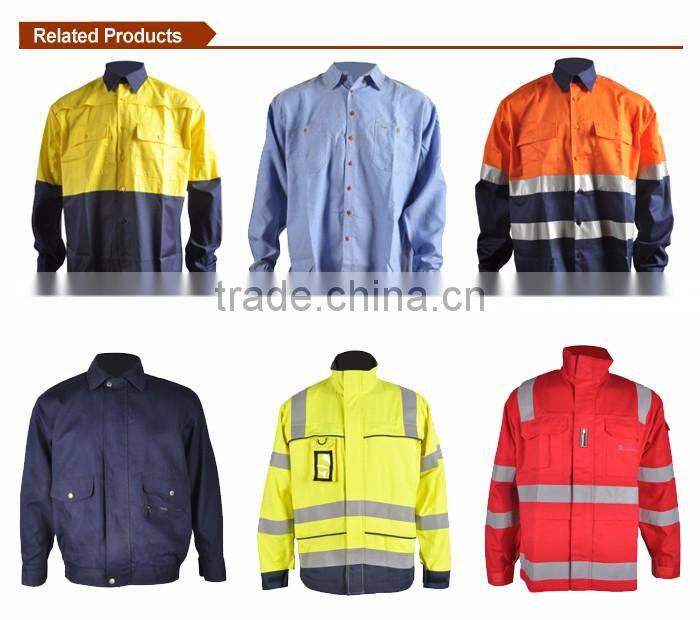 Flame retardant factory worker safety work uniforms