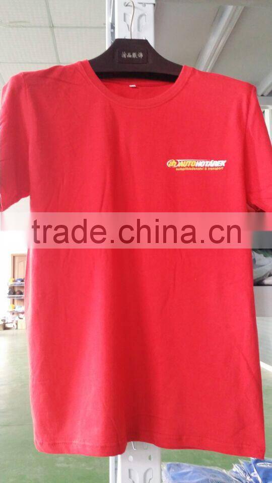 100%cotton red t-shirt with multi-color printing ,t-shirt with your brand